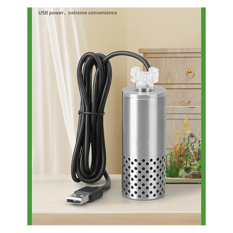 Stainless Steel Aquarium Electric Oil Removal Film Membrane Fish Tank USB Filter Self-Priming Floating Head Oil Processor