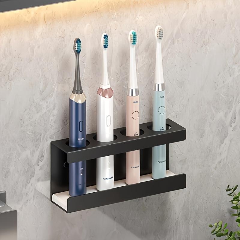Toothbrush Holder Stand, Electric Toothbrush Organizer for Bathroom with Diatomite Base, 4-Slot Storage Box, Multi-Functional Brush & Paste Rack