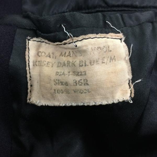 USED/60s-70s Vintage US Navy DSA-1-8223 P-Coat 8-Button Dark Navy Size 36R