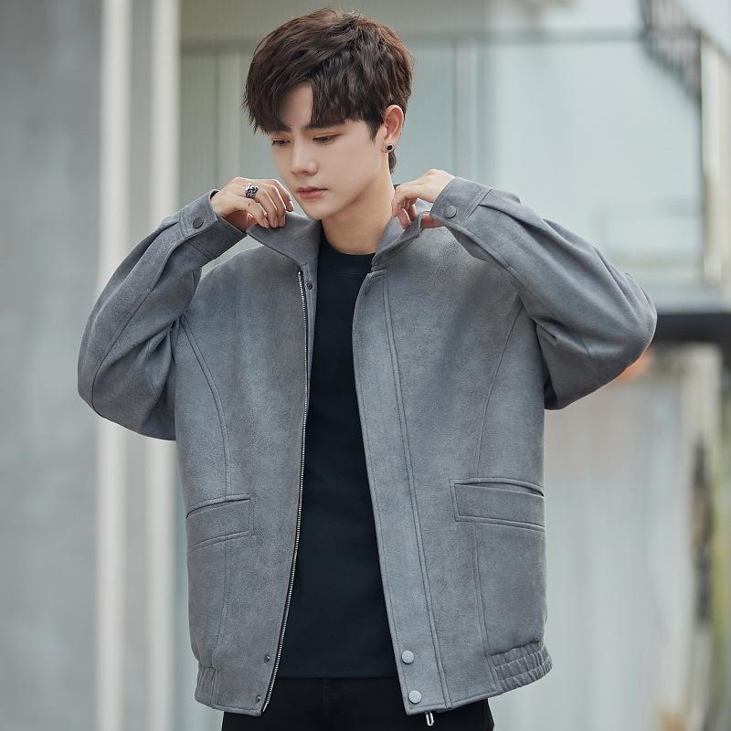 Men's Casual Jacket Spring and Autumn New Lapel Loose Ruffian Handsome Korean Version Versatile Men's Jacket