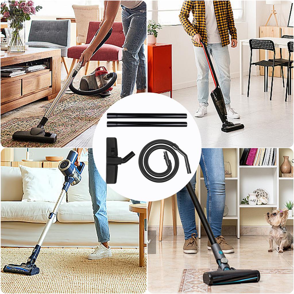 Set of 3 Vacuum Accessory Hose Vacuum Cleaner Tube Straight Pipe Flexible Soft Pipe Vacuum Cleaner Hose Floor Brush