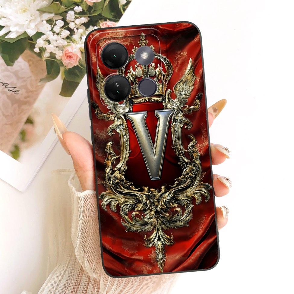 For Infinix Smart 7HD X6516 Case For Infinix Smart 7 HD Cover Luxury A-Z Letters 2D Painted Silicone Casing