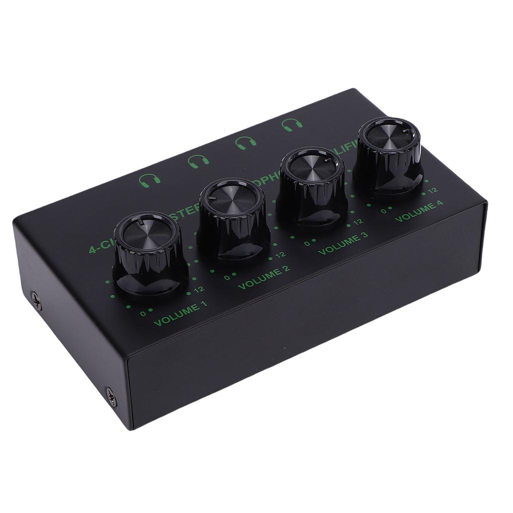 4 Channel Headphone Amplifier USB Power Supply Port Knob Volume Adjustment Stereo Headphone Amplifier