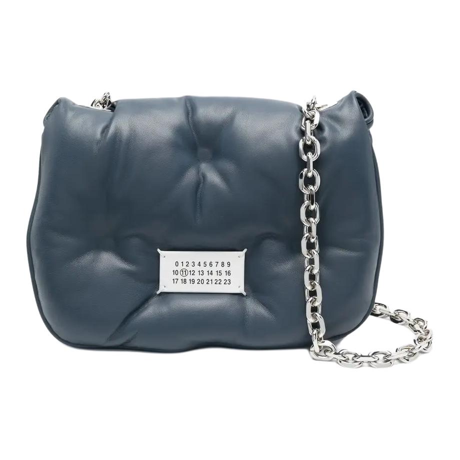 Maison Margiela Grand Slam Iconisch Logo Patch Ketting Schouderband Lamsvel Crossbody Tas Grote Dames tassen Blauw SB3WG0041P4300T6103 Basic Set (Bag+Dust Bag)