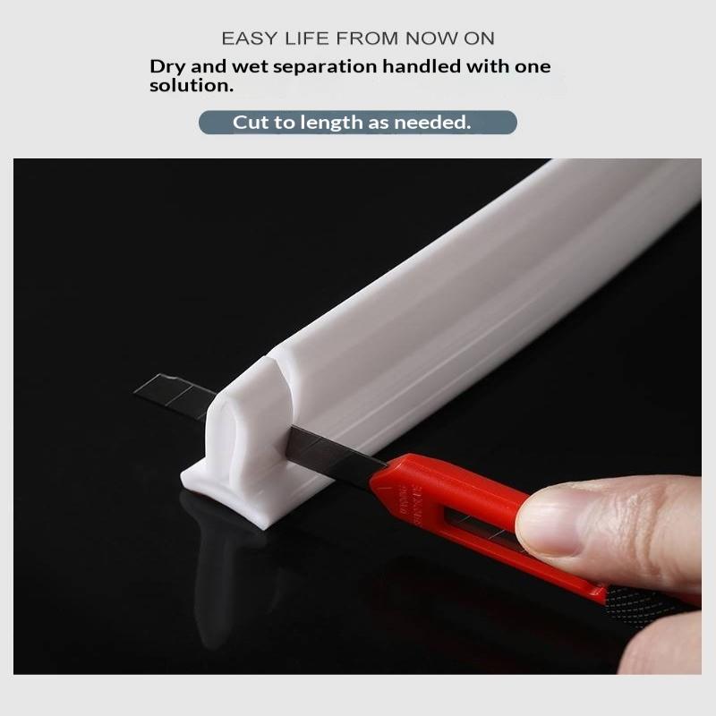 Barrera de Presa Tope de Agua para Ducha 1 ud 1 2M Tira Selladora de PVC Autoadhesiva Fácil Instalación Protección contra Inundaciones para Baño