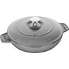 Staub "Round Hot Plate, Gray, 20cm" - Double-Handled, Cast Iron, Enameled, Shallow, Induction Compatible [Official Japanese Product] Hot Plate 40509-5