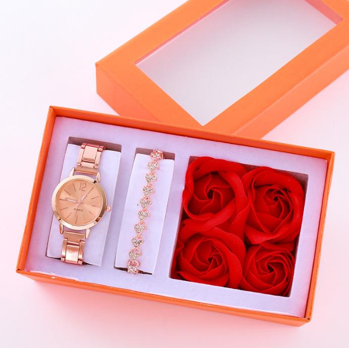 

5Pcsset Gift Set Fashion Ladies Watch Women S Watch Bracelet Watch Quartz Watch Large price