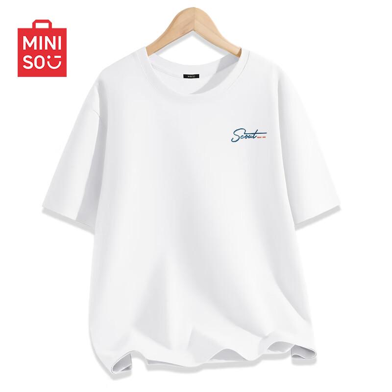 MINISO Men's Pure Cotton Loose Fit Short Sleeve T-Shirt