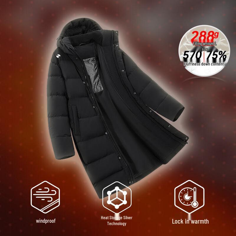 HOTSUIT Unisex Hooded Long Down Jacket