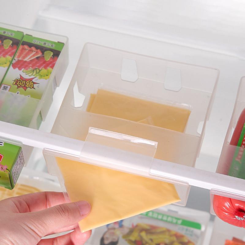 

Drawer Style Refrigerator Storage Box Buckle Transparent Snack Organizer Box Suspended Fresh-Keeping Box Household Supplies