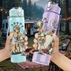 1PC Retro Cartoon Old Man Comic Print 750ml Portable Sports Water Bottle Leakproof Gym Outdoor Travel Drink Cup