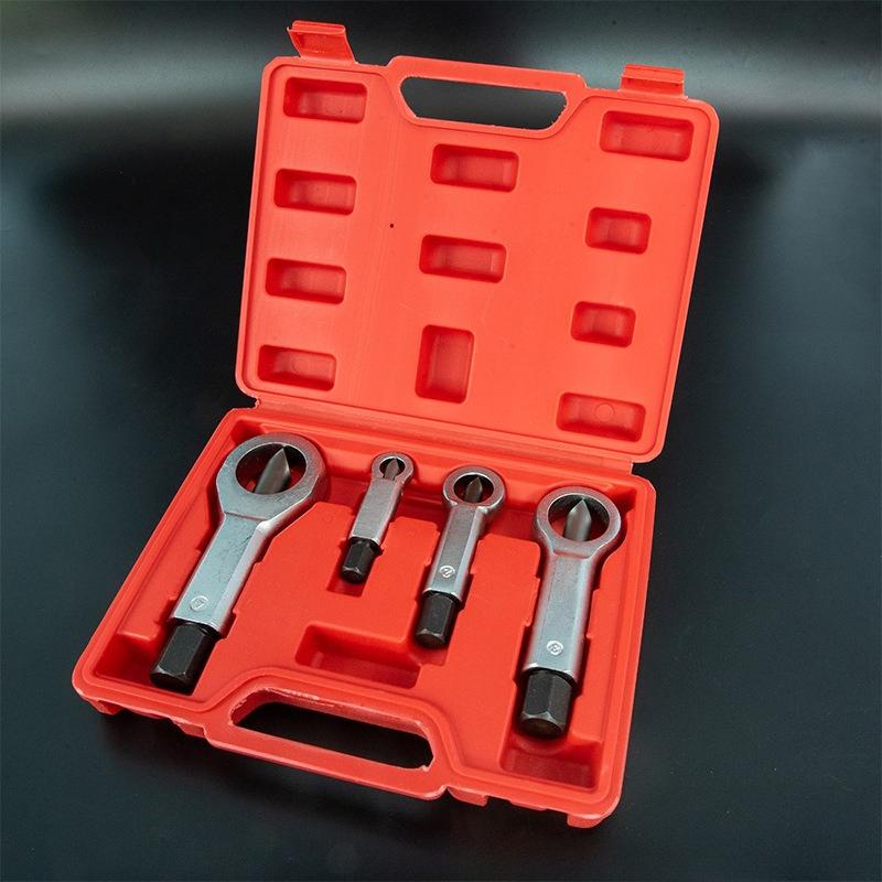 4PCS Heavy-Duty Nut Splitter Tool Set Broken Damaged Corroded Stuck Screw Nut Removal Splitting Tools Stuck Rusted Nut Breaker