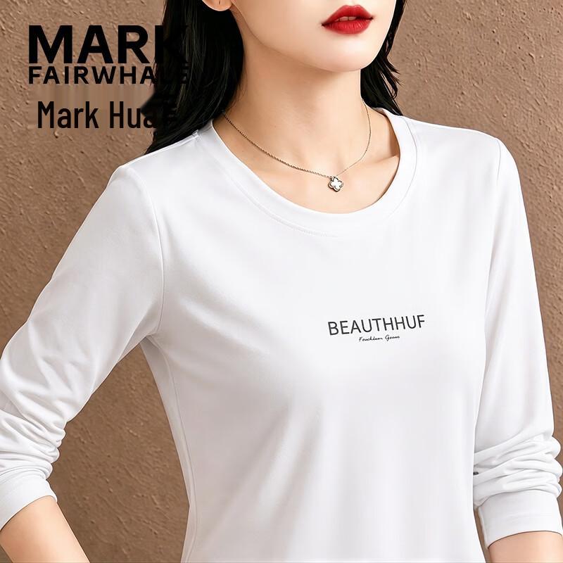 Mark Fairwhale Women's Long-Sleeve Crewneck Letter Graphic T-Shirt