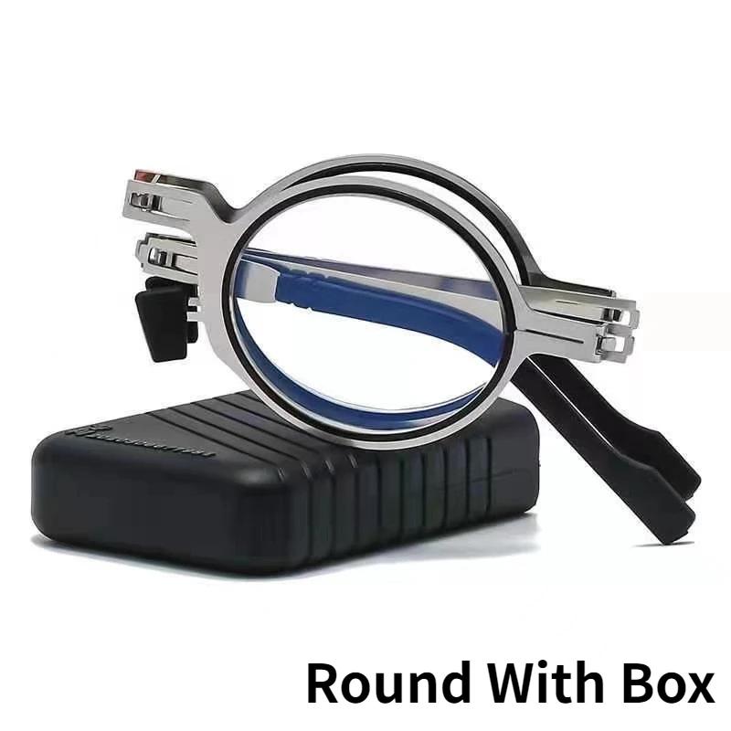 

Новые трендовые складные очки для чтения, металлические, сверхлегкие, портативные, очки для пресбиопии, очки с высоким разрешением, защищающие от синего света 4.0