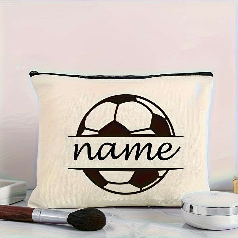 

Custom Football Makeup Bag Can Be Printed with Names /Text Zipper Closure Cosmetic Storage Pouch Designed with Zipper Bags