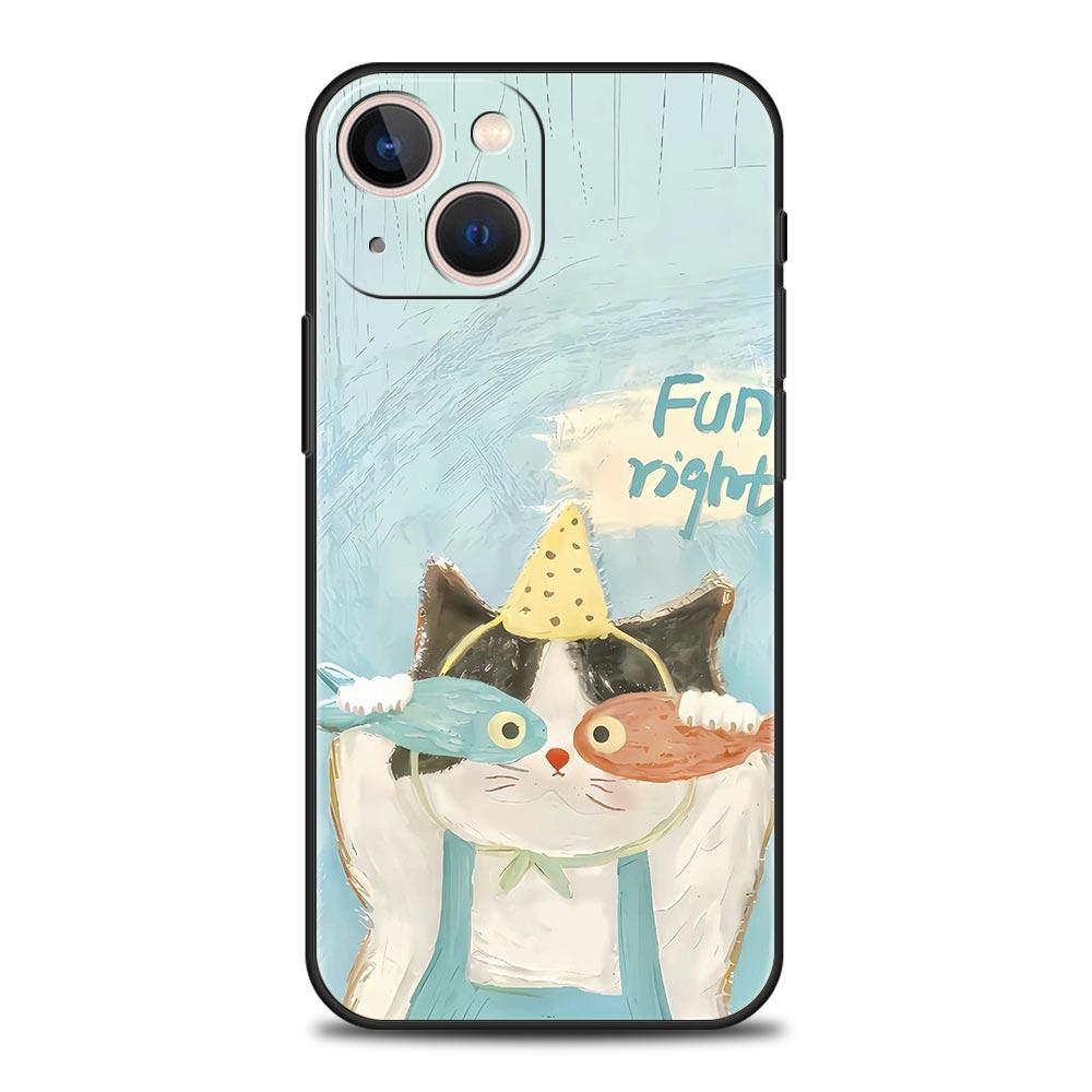 Dog Cat Couple Phone Case For iPhone 17 Air 16 Plus 13 15 14 12 11 Pro MAX 7 8 SE Soft TPU Shockproof Cover Funda
