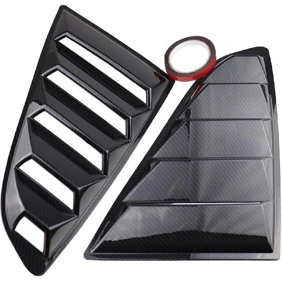 Rear Quarter Window Louvers Scoops Spoiler Car Tunning Panel Side Air Vent Cover Compatible For Ford Mustang 2015 2016 2017 2018 2019-2023(Shiny