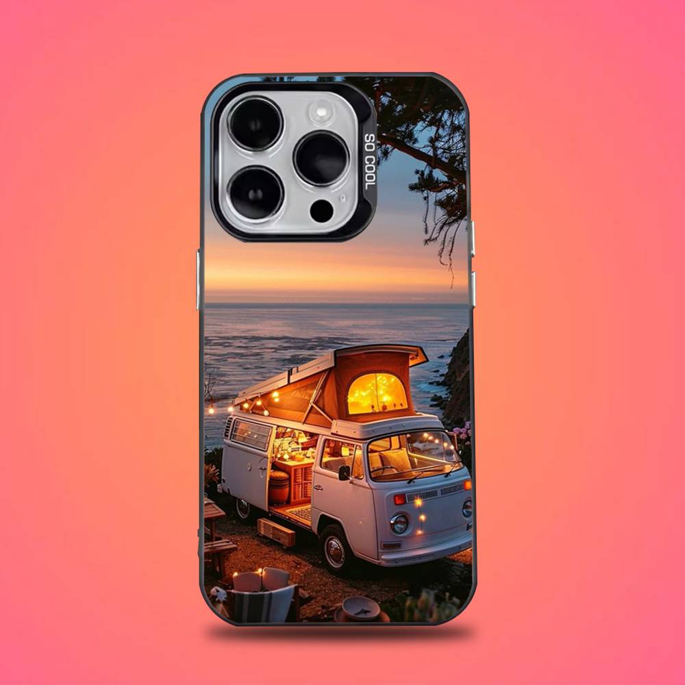 Combi Van Surfs Phone Case For iPhone 16,15,14,13,12,11,Pro,Max,Plus,Mini,XS,SE Anti Fall Black Matte Hard Bumper iPhone15promax