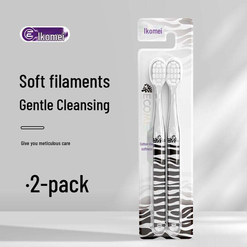 Han Bai Yue Soft Bristle Toothbrush with Crystal Handle for Gum Protection - Adult Home Use, Wide Head, Suitable for Couples