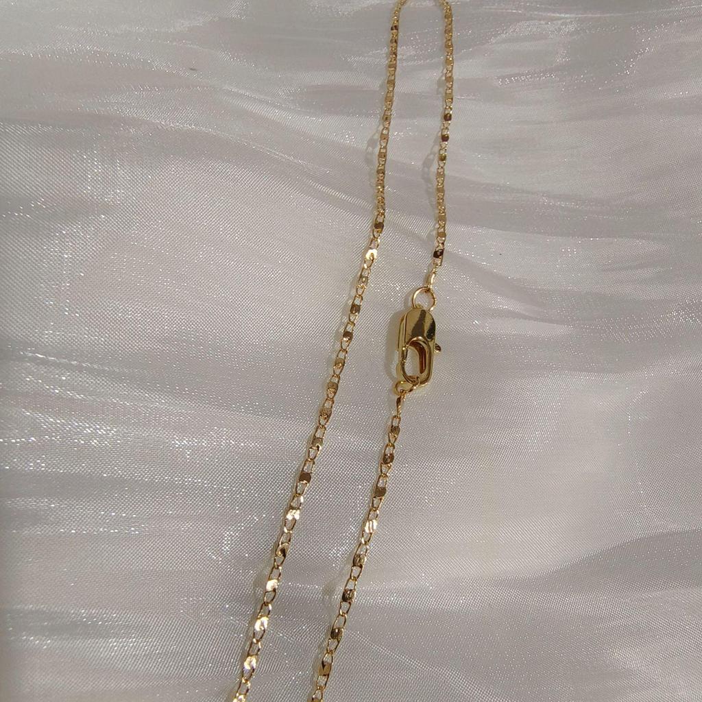 2mm Copper Japanese Character Flat Chain Necklace for Women, 40-75cm - European & American Style