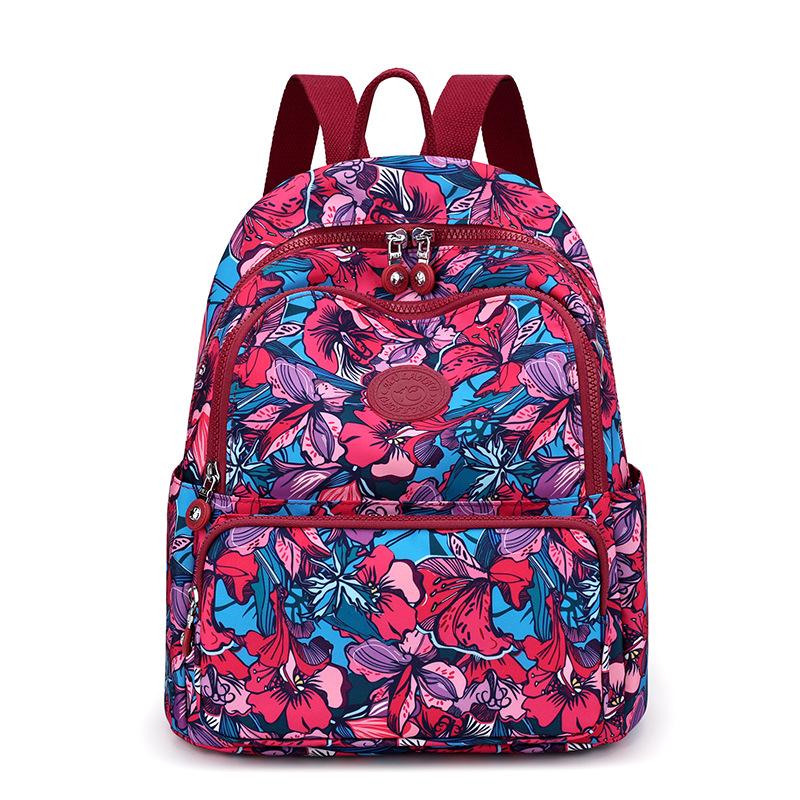 Printed Nylon Backpack Lightweight Travel Backpack