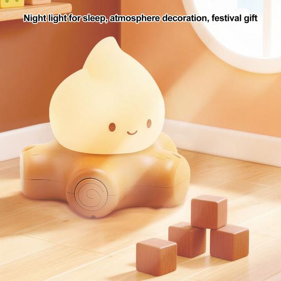Night Light Long Battery Life USB-C Charging Bonfire Shape BPA-Free