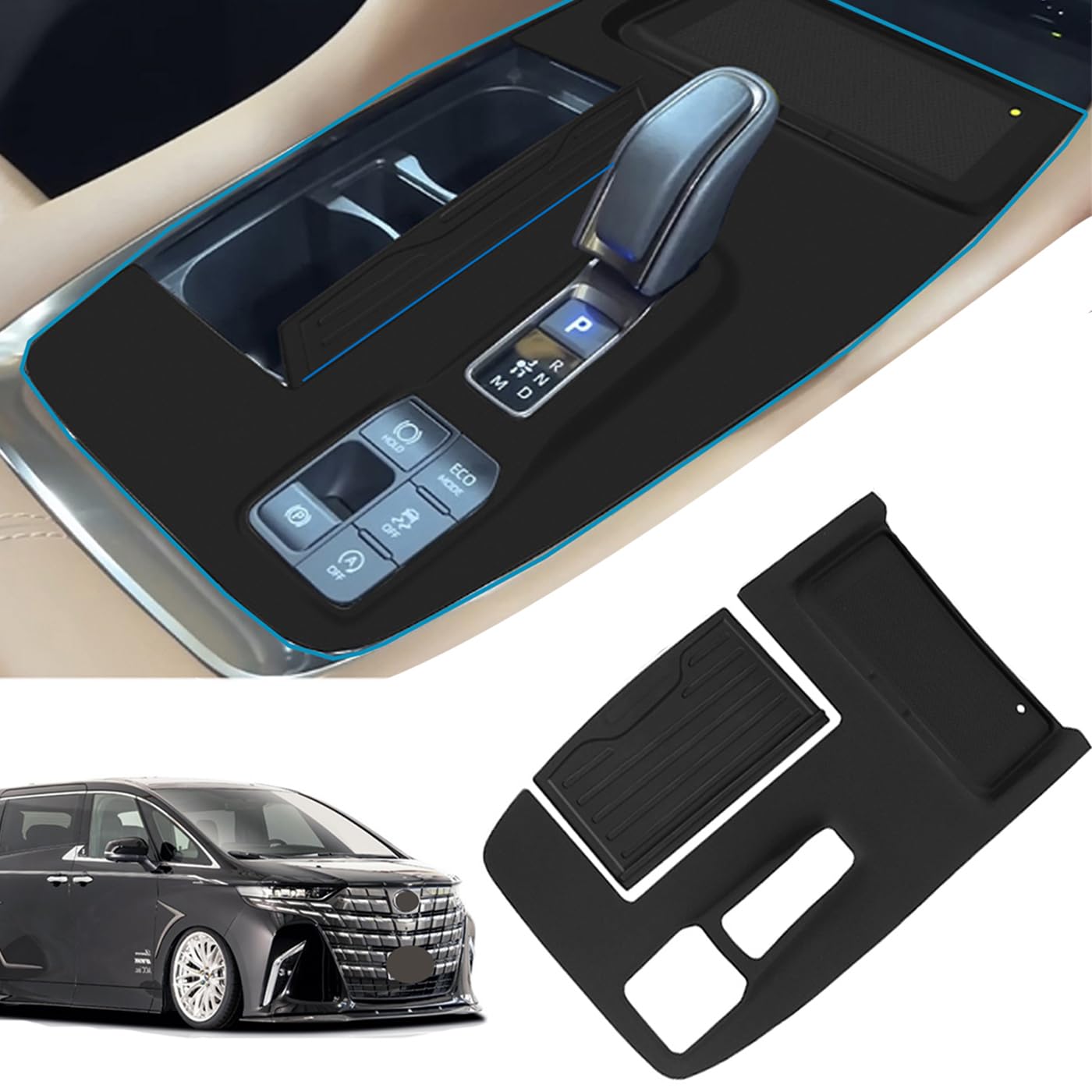 

LunarCorky New Alphard/Vellfire 40 Series Shift Panel Cover, Rubber Mat, Rubber Mat, Cover, Anti-Fingerprint,