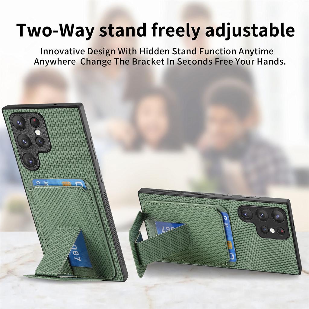 Simple bracket Suitable for Samsung S25Ultra card bag, mobile phone case, card insert, multi-angle bracket A36A55 protective case