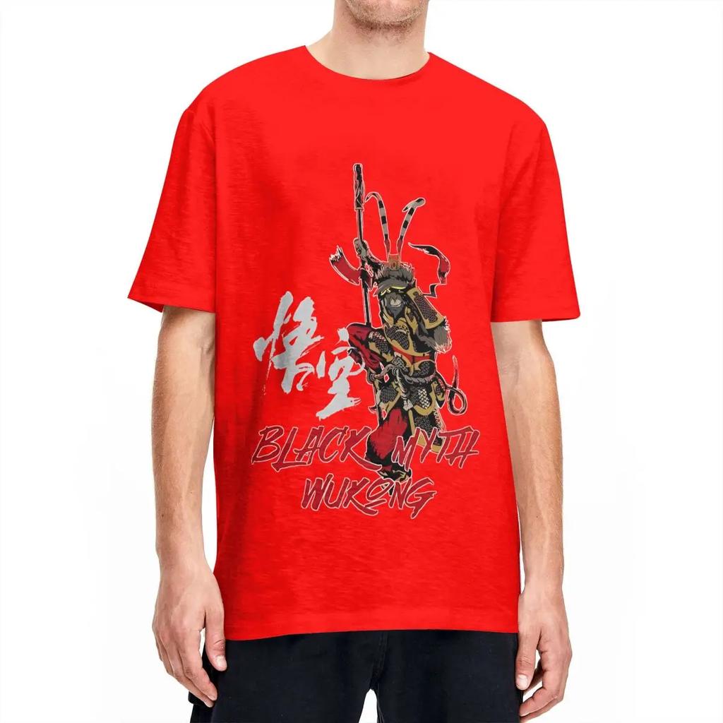Black Myth Wukong Monkey King (6) T-Shirt Hip Hop T Shirts Short Sleeve Y2K Basic Tops Summer Cotton O-Neck Oversize Clothes