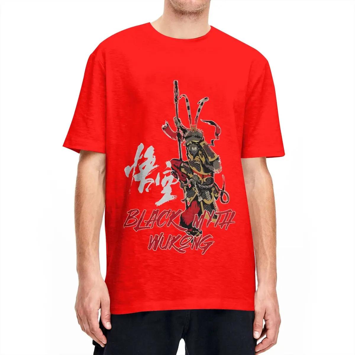 

Черный Миф Укун Король Обезьян (6) Футболка Хип-хоп Футболки с коротким рукавом Y2K Базовые топы Летние хлопковые O-образные вырезы Оверсайз Одежда XXXXXL красный