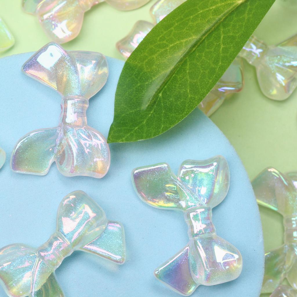 UV Plated Dazzle Jewelry Accessories Necklace Fashion Bow Loose Beads DIY Earring 10pcs Handmade Material Pendant