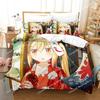 Zestaw pościeli z nadrukiem D Miss Kobayashis Dragon Maid Anime Kanna Poszewka na kołdrę Podwójna Twin Pełna Queen King dla dorosłych i dzieci Poszewka na kołdrę