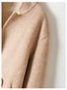2025 Women's Mid-Length Wool Coat with Stand-Up Collar - Double-Faced Cashmere for Autumn/Winter