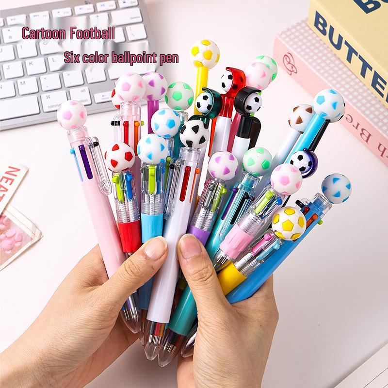Cartoon Football Ballpoint Pen - Multi-color Press-type for Students and Journaling