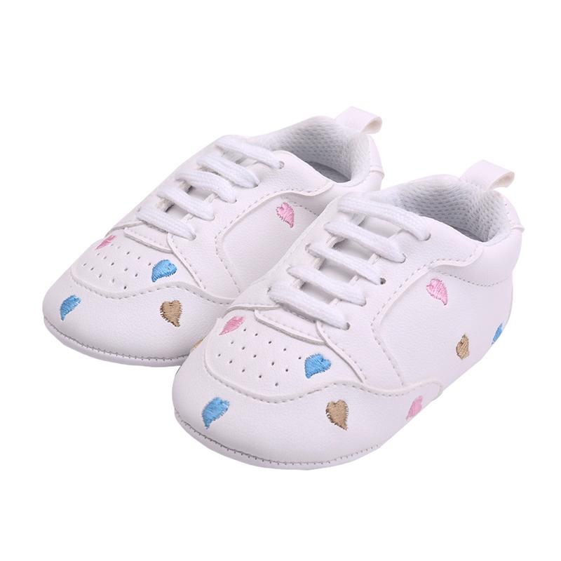 Babyschuhe Neugeborene Jungen Mädchen Herz Stern Muster Lauflernschuhe Kinder Kleinkinder Schnürschuhe PU Turnschuhe