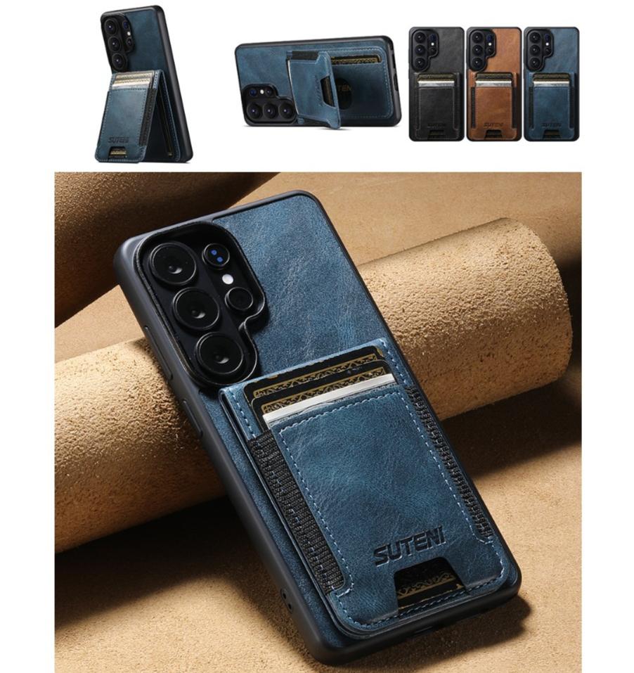 Kartenhalter Kunstleder Ständer SUTENI Luxus Handyhülle Haptik Für Samsung Galaxy S26 Ultra S25 Plus S24 S23 S22 Note20 Ultra