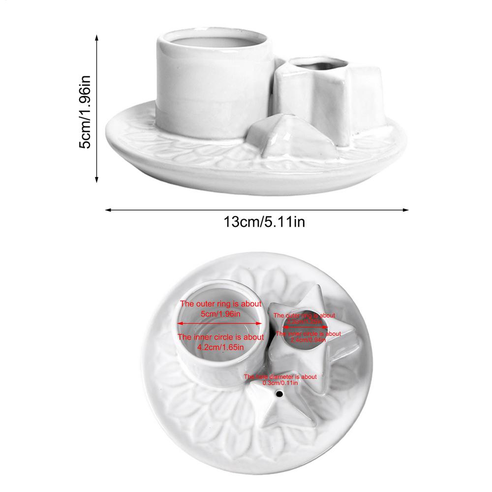 

Керамический держатель для палочек Пало Санто 4 в 1 курильница для благовоний держатель для благовоний подставка для золы для медитации комната для йоги белый