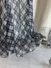 Plaid Asymmetrical Draped Chiffon Midi Skirt with Irregular Hem