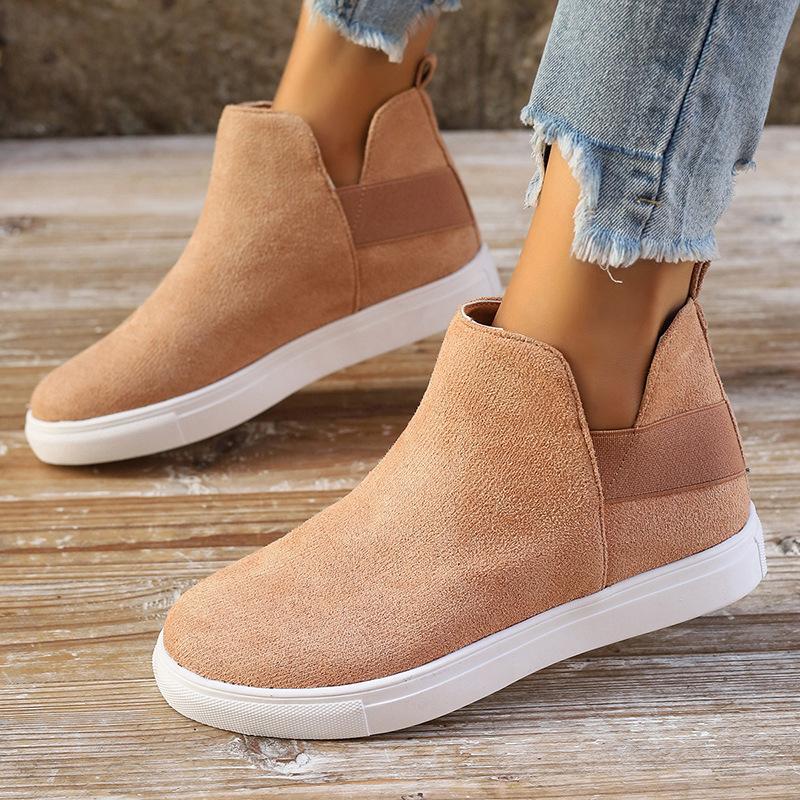 Large size women's shoes new flat bottom suede elastic one pedal casual board shoes sports fashion single shoes