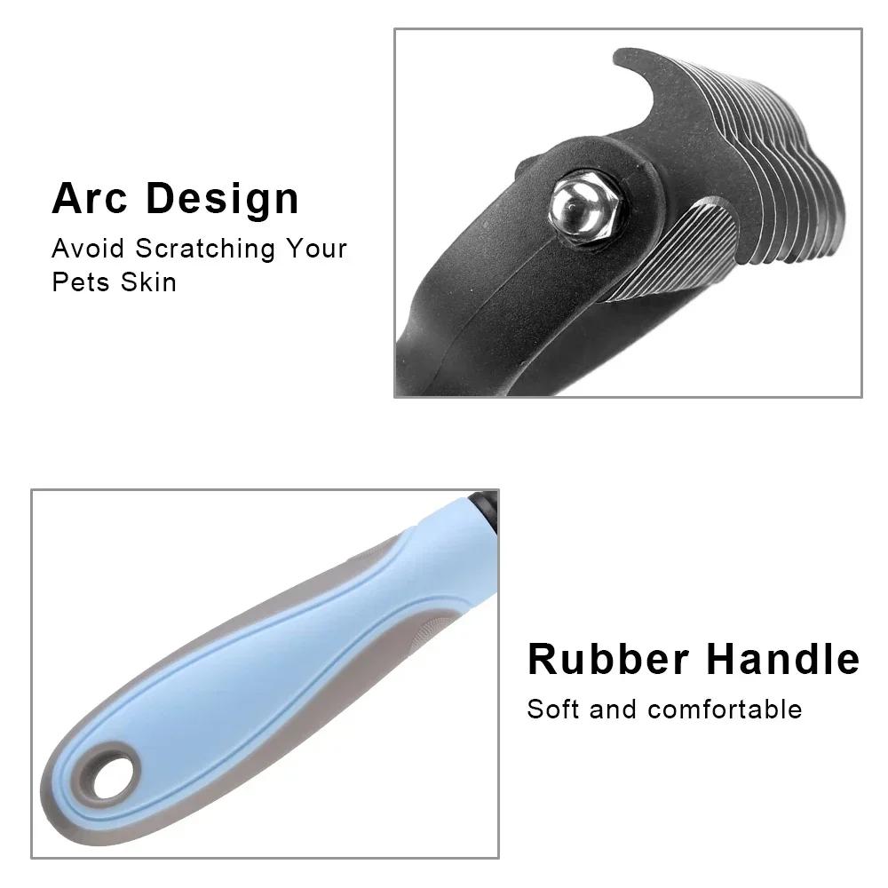 Pet Hair Remover Brush Dogs Fur Trimming Pet Grooming Tool For Matted Long Hair Curly Pet Deshedding Cat Brush