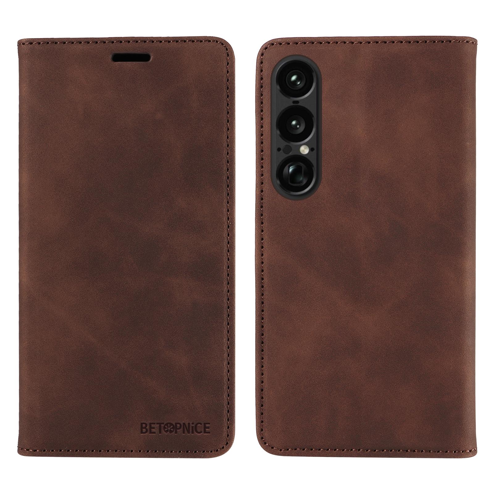 

Для чохла Sony Xperia 1 VII BETOPNICE Магнітна застібка RFID-блокування Гаманець Підставка Шкіряна обкладинка для телефону B