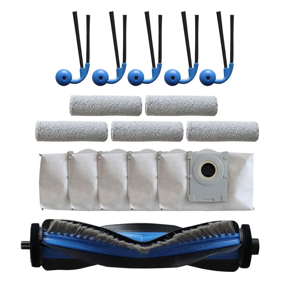 For Ecovacs X9 Pro for For Omni Robot Vacuum Cleaner Accessory Set Main Brush 5 Dust Bags 5 Side Brushes 5 Rollers