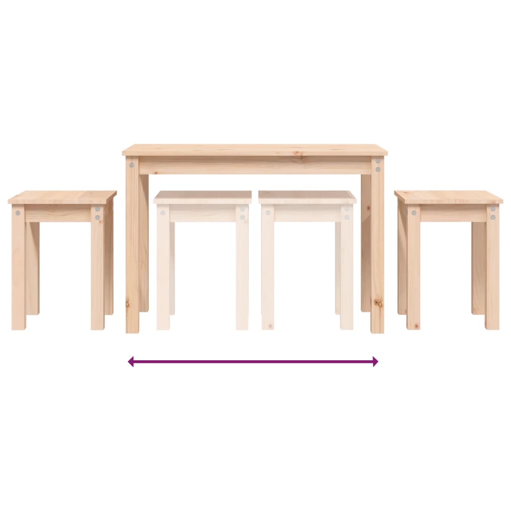Nesting Tables Set of 3 Solid Pine Wood