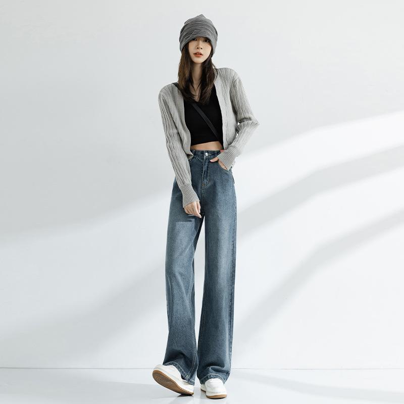 2023 Fashion New Straight Leg Jeans Women's High Waist Loose Vintage Jeans