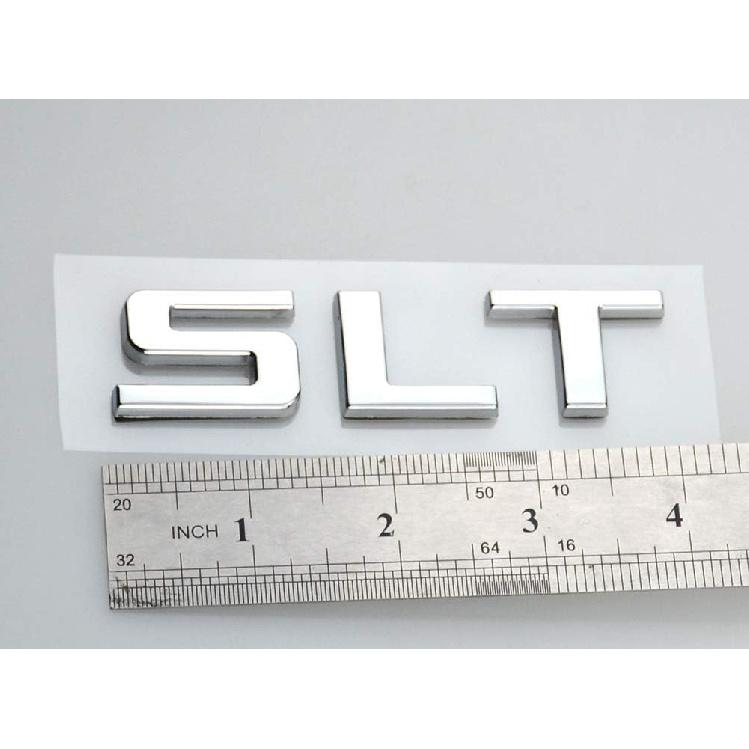 Pair SLT Emblem 3D Badge Adhesive Back Letter Nameplate Replacement For Sierra Yukon Canyon 1500HD 2500HD 3500HD (Chrome)