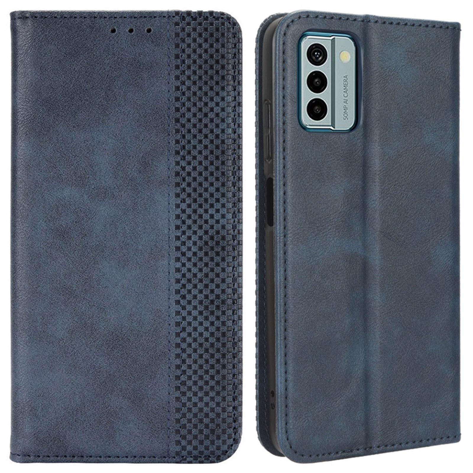 

For Nokia G22 PU Leather Retro Phone Case Wallet Stand Magnetic Flip Cover Blue