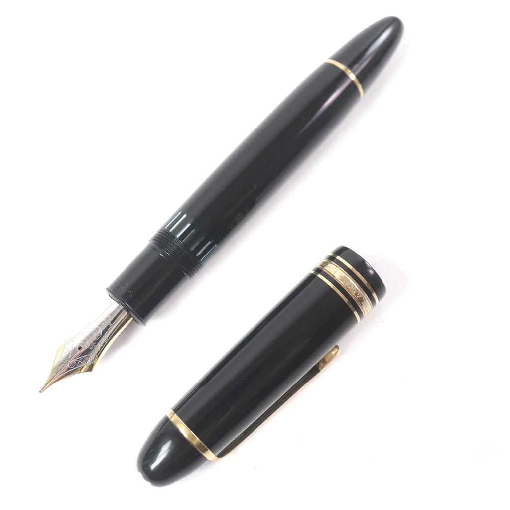 Very Good MONTBLANC fountain pen 149 Meisterstck Cap type Black gold 14C mens Used
