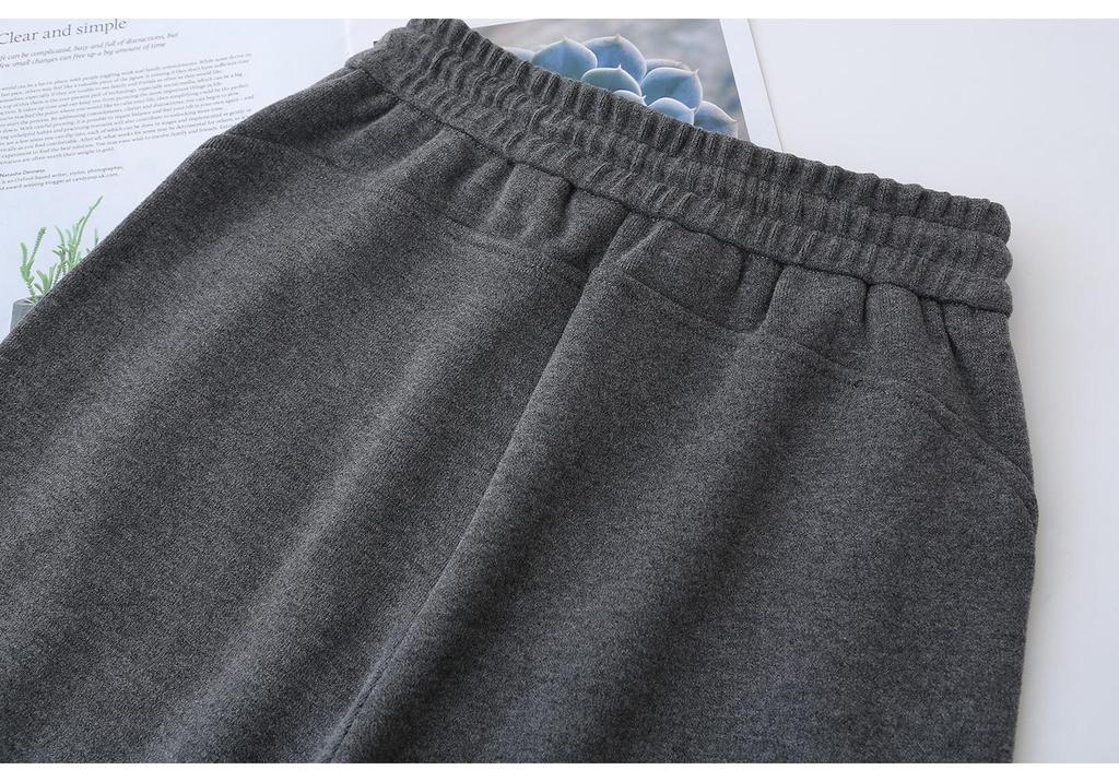 2026 Spring Plus Size High Waist Elastic Knit Pants for Women - Straight Leg, Versatile & Casual