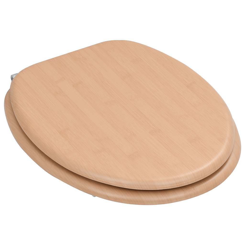Vidaxl Toilet Seat, MDF, Bamboo Wood Pattern