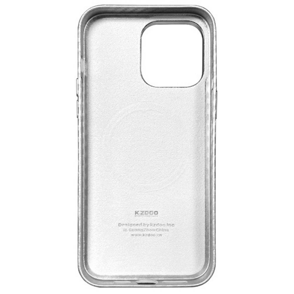 KZDOO Kryt pro iPhone 16 Pro Max Kompatibilní s MagSafe Textura uhlíkových vláken PU+PC Kryt na telefon